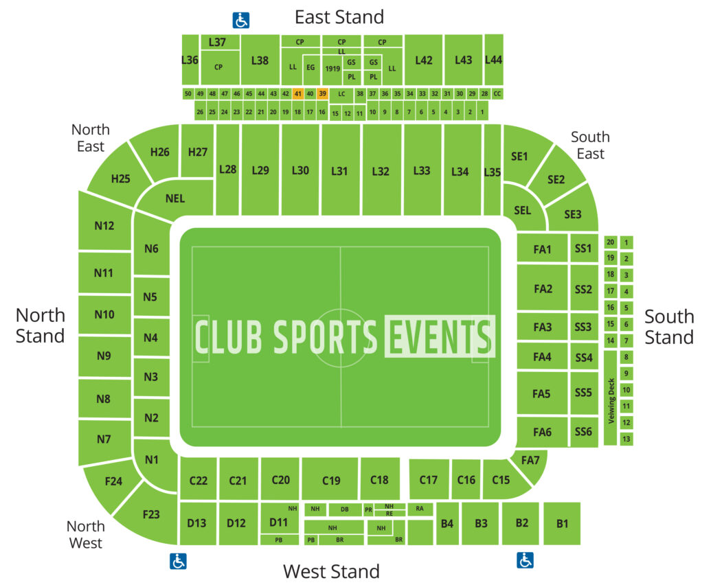 Elland Road Seating Plan for Leeds United