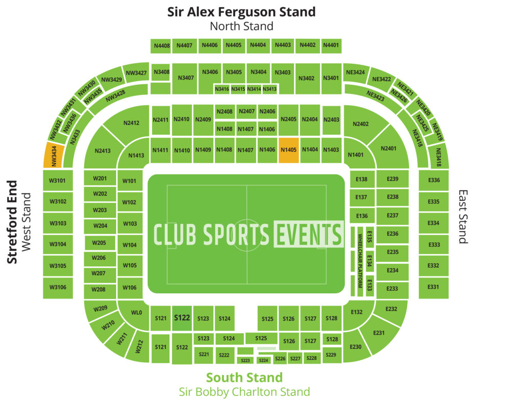 Old Trafford Seating Plan for Manchester United