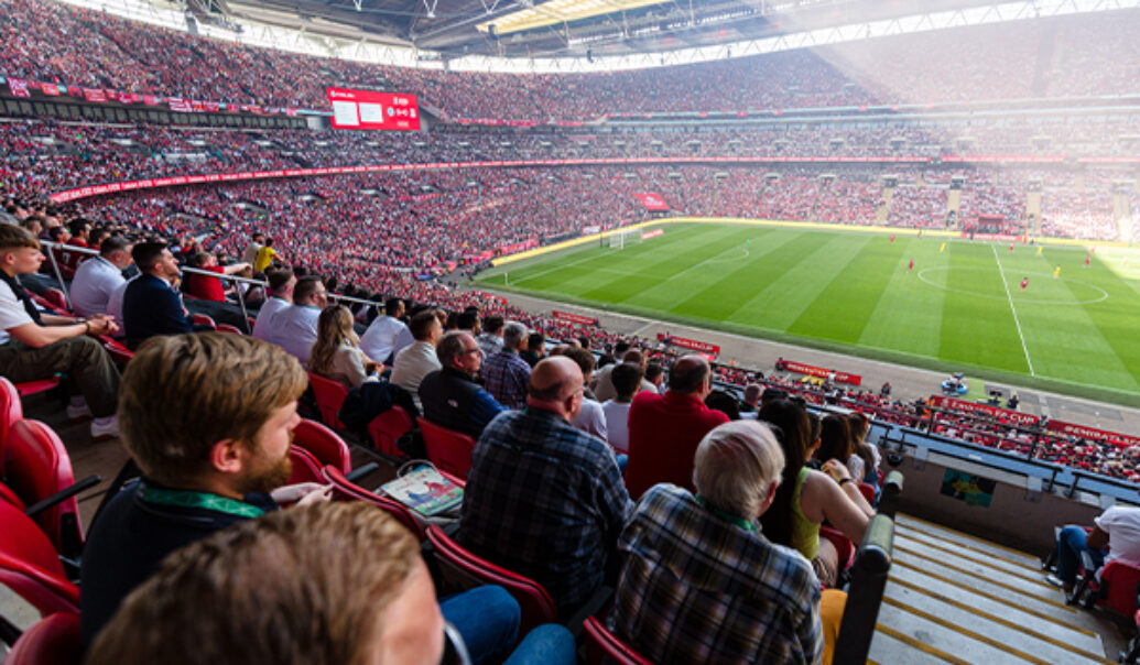 A view from the hospitality seats at Wembley Stadium