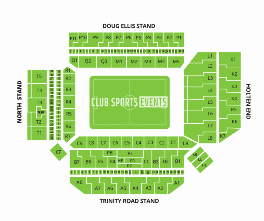 Villa Park, Aston Villa Seat Map